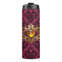 Burgundy and Gold Paris Gemstone Damask