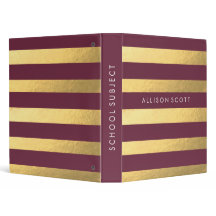 Burgundy And Gold Personalised Binder