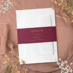 Burgundy And Gold Script Heart Wedding Invitation Belly Band<br><div class="desc">Featuring a script heart,  this elegant burgundy and gold wedding invitation belly band can be personalised with your names and special date. Designed by Thisisnotme©</div>