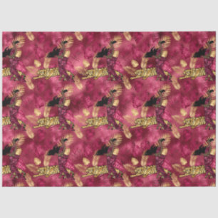 Burgundy and Gold Tiger Series Design 16 Tissue Paper