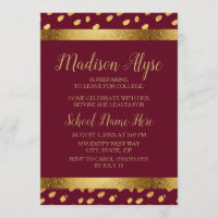 Burgundy and Gold Trunk Party Invitation