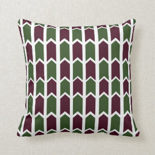 Burgundy and Green Panel Fence Cushion