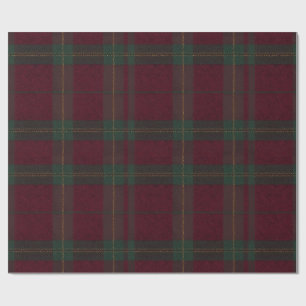 Burgundy and Green Plaid Tartan Gift Wrap