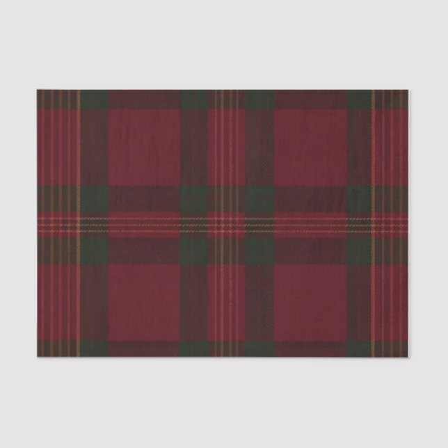 Burgundy and Green Plaid Tissue Paper (Front)