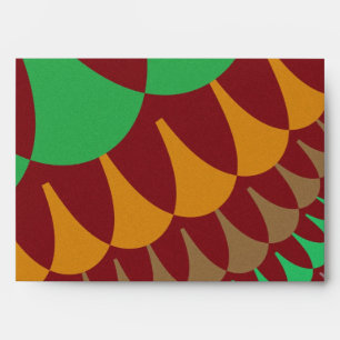 Burgundy and Green Scales Envelopes