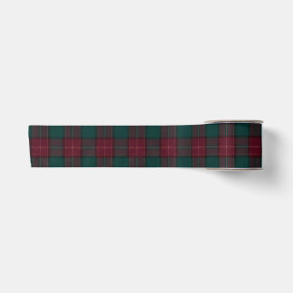 Burgundy and Green Tartan Ribbon Satin Ribbon