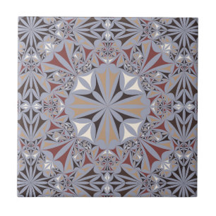Burgundy and Grey Elegant Pattern Ceramic Tile