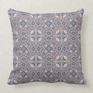 Burgundy and Grey Elegant Pattern Cushion