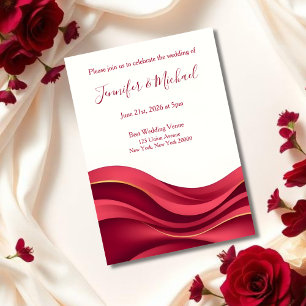 Burgundy and Ivory Wedding  Invitation