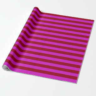 Burgundy and Magenta Stripes Wrapping Paper