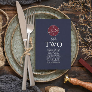 Burgundy and Navy Blue Wedding Seating Chart