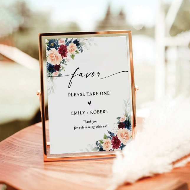 Burgundy and Navy Favour Sign (Creator Uploaded)