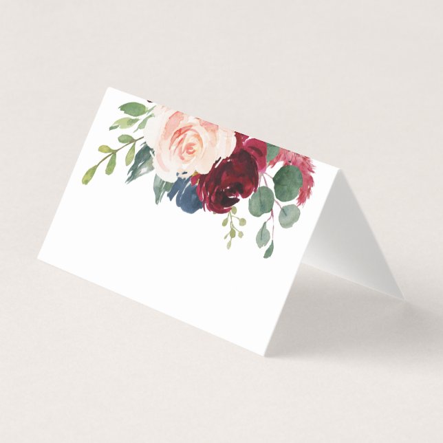 Burgundy and Navy Place Cards (Front)