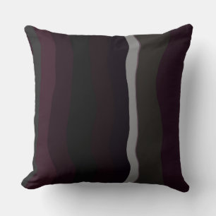 Burgundy and Olive Wavey Stripes Cushion