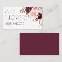 Burgundy and Peach Flowers Baby Shower Registry