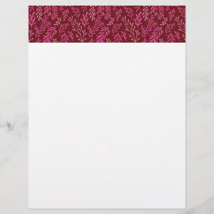 Burgundy and Pink Floral Tropical Leaf Pattern