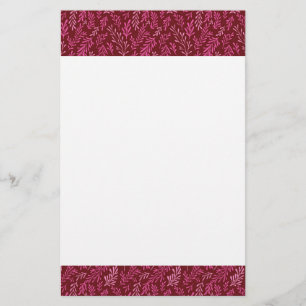 Burgundy and Pink Floral Tropical Leaf Pattern