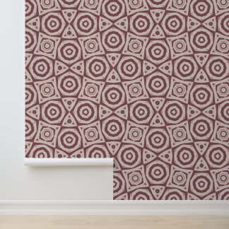 Burgundy and Pink Geometric Abstract Wallpaper