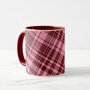 Burgundy and Pink Plaid Tartan Design  Mug