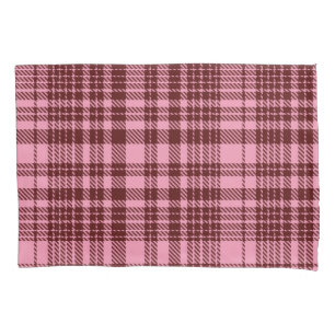 Burgundy and Pink Plaid Tartan Design  Pillowcase