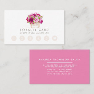 Burgundy and Pink Roses Loyalty Card