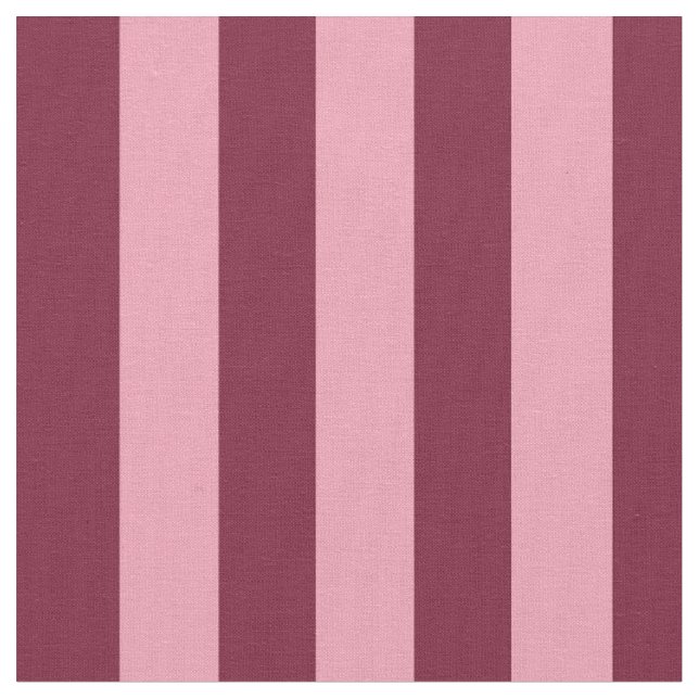 Burgundy And Pink Stripe Pattern Bold Cherry Red Fabric (Close Up)