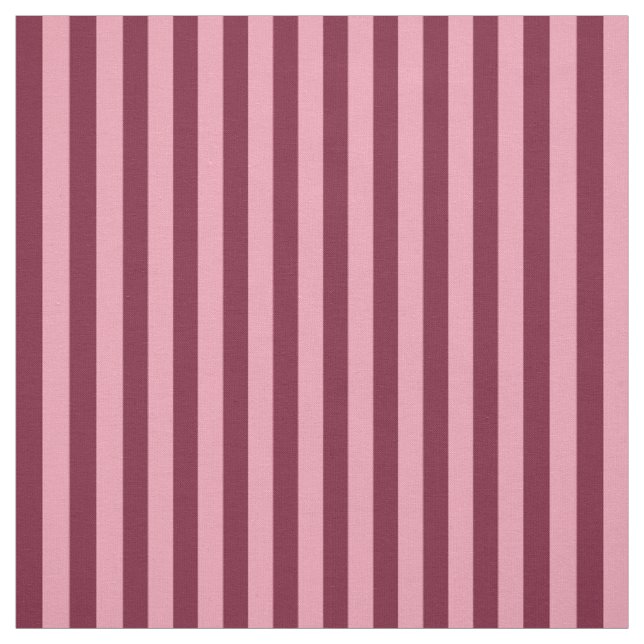 Burgundy And Pink Stripe Pattern Bold Cherry Red Fabric (Swatch)