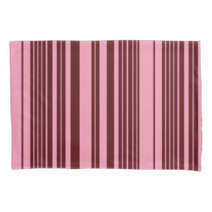 Burgundy and Pink Stripes Pattern Design Pillowcase