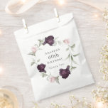 Burgundy and Pink Watercolor Floral 60th Birthday Favour Bag<br><div class="desc">This luxurious watercolor floral design has an elegant bouquet of burgundy plum and pink roses with ethereal greenery in a bouquet that sits above your custom text. Personalise the text template for your party, event, gift-giving, garden club and more! The text template is fully editable to use for any event!...</div>