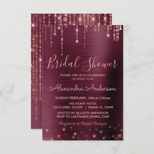 Burgundy and Rose Gold Bridal Shower Invitation