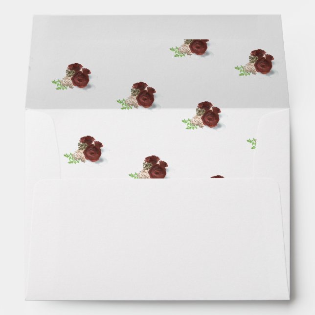 Burgundy and Rose Themed Envelope (Back (Bottom))