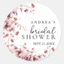 Burgundy and Rose Watercolor Floral Bridal Shower