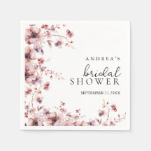 Burgundy and Rose Watercolor Floral Bridal Shower