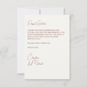 Burgundy and Soft White Wedding Photo Thank You Card