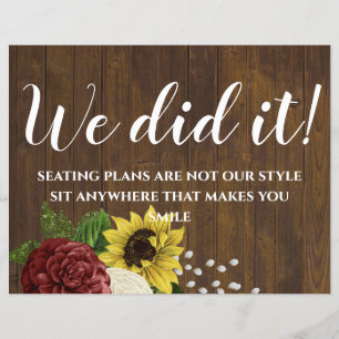 Burgundy and Sunflowers Themed Wedding Budget