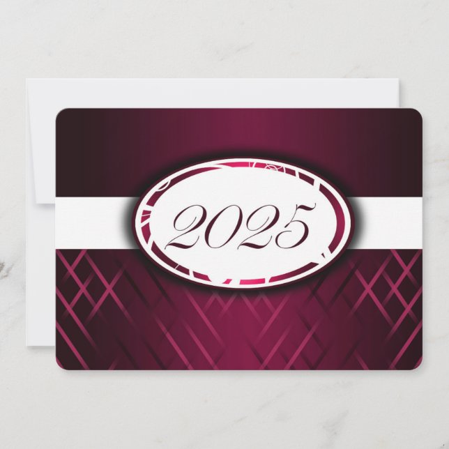 Burgundy and White Class of 2025 Invitations (Front)