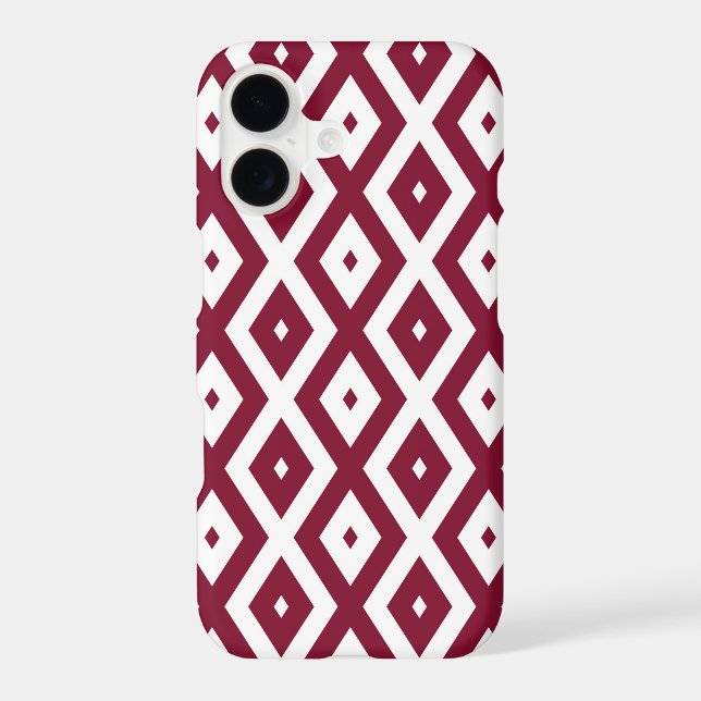 Burgundy and white diamond pattern (Back)