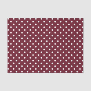 Burgundy and White Polka Dot Pattern Tissue Paper