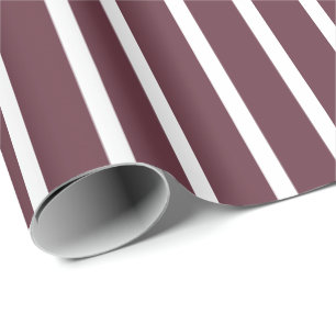 Burgundy and White Stripe Wrapping Paper