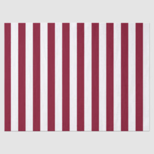 Burgundy and White Vertical Stripes Tissue Paper