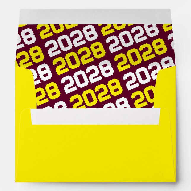 Burgundy and Yellow Graduation Envelopes (Back (Bottom))