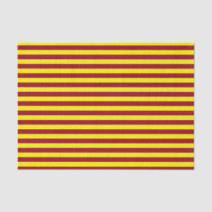Burgundy and Yellow Stripes Tissue Paper