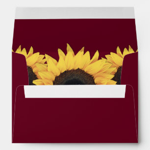Burgundy and Yellow Sunflower Envelope