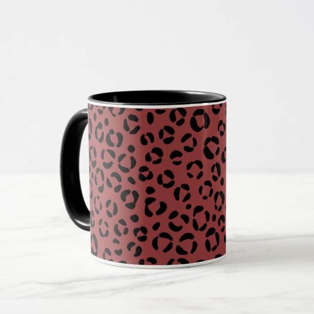 Burgundy Animal Print Mug (Front Left)