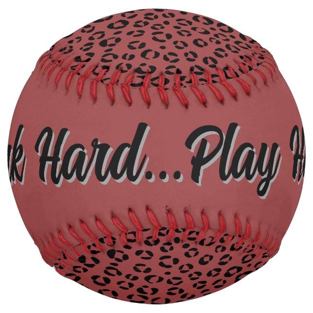 Burgundy Animal Print (personalise) Softball (Back)