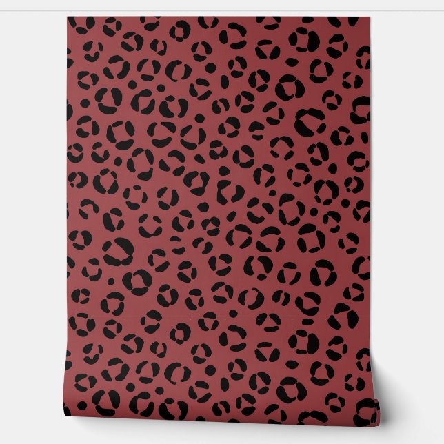 Burgundy Animal Print Wallpaper (Unrolling)