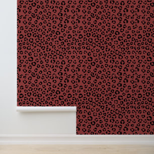 Burgundy Animal Print Wallpaper