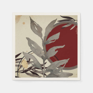 Burgundy Artistic Abstract Watercolor  Napkin