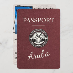 Burgundy Aruba Passport Save The Date