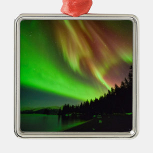 Burgundy Aurora Metal Ornament